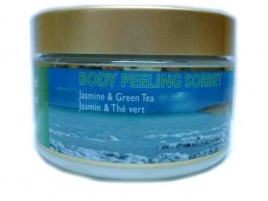 Щербет-пилинг для тела - мелкая соль - Жасмин и Зеленый чай
