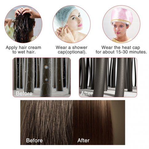 Термошапка для волос для ламинирования и усиления действия масок + ПОДАРОК 5 одноразовых шапочек фото 7